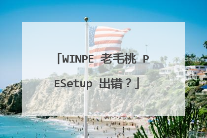 WINPE 老毛桃 PESetup 出错?