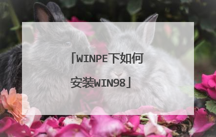 WINPE下如何安装WIN98