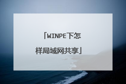 WINPE下怎样局域网共享