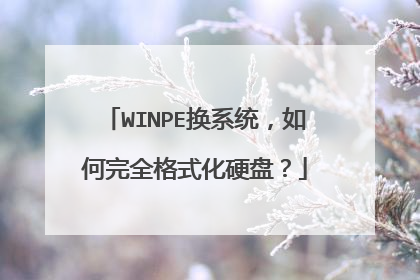 WINPE换系统，如何完全格式化硬盘？