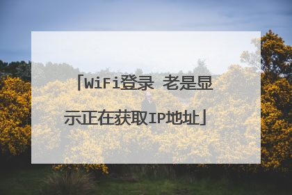 WiFi登录 老是显示正在获取IP地址