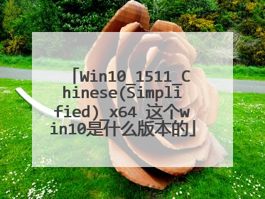 Win10_1511_Chinese(Simplified)_x64 这个win10是什么版本的