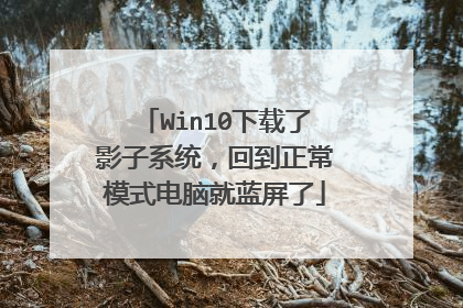 Win10下载了影子系统,回到正常模式电脑就蓝屏了