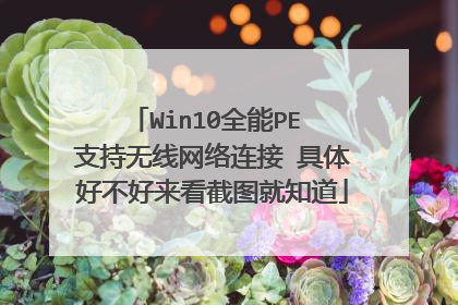 Win10全能PE 支持无线网络连接 具体好不好来看截图就知道