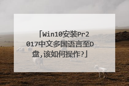Win10安装Pr2017中文多国语言至D盘,该如何操作?