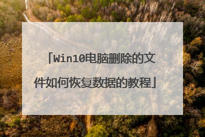Win10电脑删除的文件如何恢复数据的教程