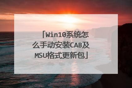 Win10系统怎么手动安装CAB及MSU格式更新包