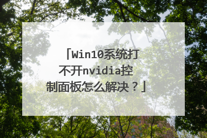 Win10系统打不开nvidia控制面板怎么解决?