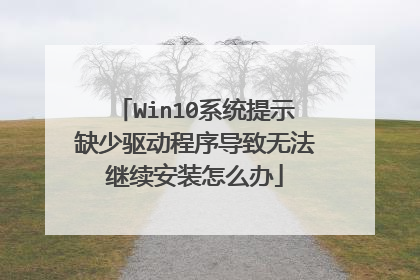 Win10系统提示缺少驱动程序导致无法继续安装怎么办