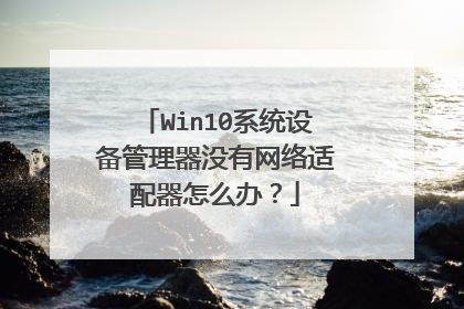 Win10系统设备管理器没有网络适配器怎么办?