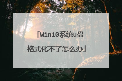 Win10系统u盘格式化不了怎么办