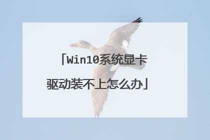 Win10系统显卡驱动装不上怎么办