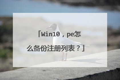 Win10，pe怎么备份注册列表？