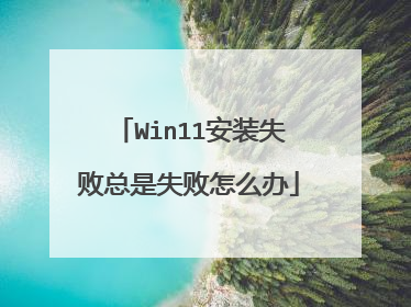 Win11安装失败总是失败怎么办