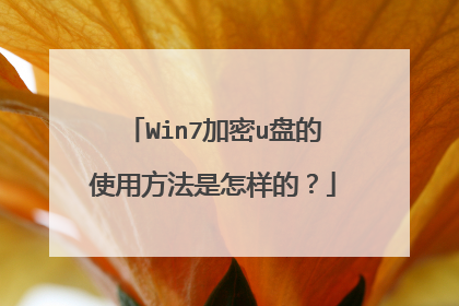 Win7加密u盘的使用方法是怎样的?