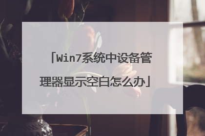 Win7系统中设备管理器显示空白怎么办