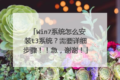 Win7系统怎么安装t3系统?需要详细步骤!!急,谢谢!
