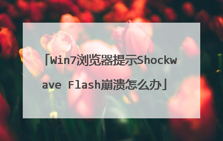 Win7浏览器提示Shockwave Flash崩溃怎么办