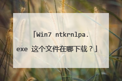 Win7 ntkrnlpa.exe 这个文件在哪下载?