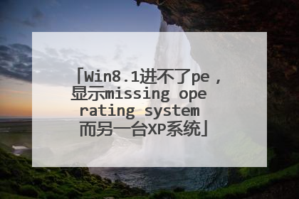 Win8.1进不了pe,显示missing operating system 而另一台XP系统