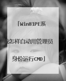 Win81PE系统怎样自动用管理员身份运行CMD