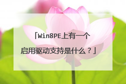 Win8PE上有一个启用驱动支持是什么?