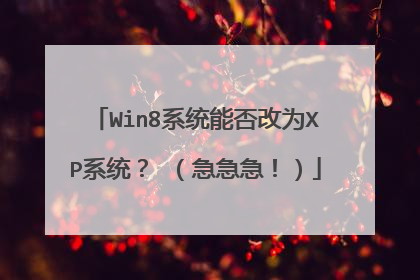 Win8系统能否改为XP系统? (急急急!)