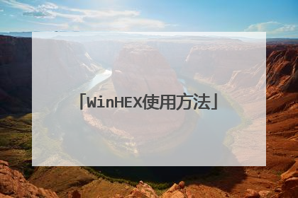 WinHEX使用方法