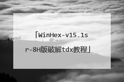 WinHex-v15.1sr-8H版破解tdx教程