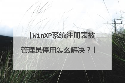 WinXP系统注册表被管理员停用怎么解决?