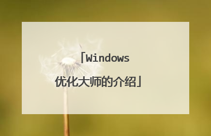 Windows优化大师的介绍