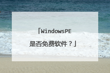 WindowsPE 是否免费软件?