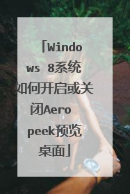 Windows 8系统如何开启或关闭Aero peek预览桌面