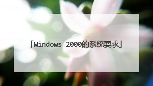 Windows 2000的系统要求