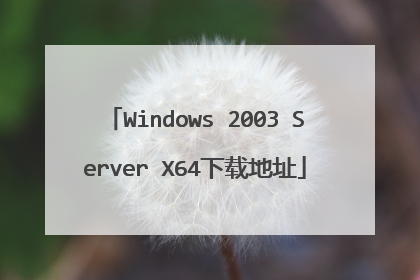 Windows 2003 Server X64下载地址