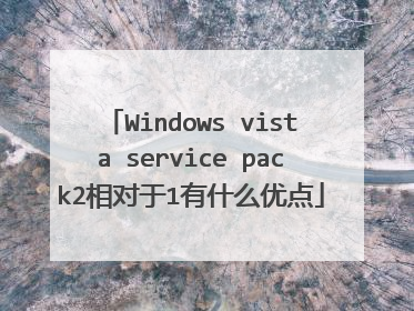 Windows vista service pack2相对于1有什么优点