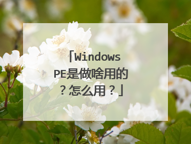 Windows PE是做啥用的?怎么用?