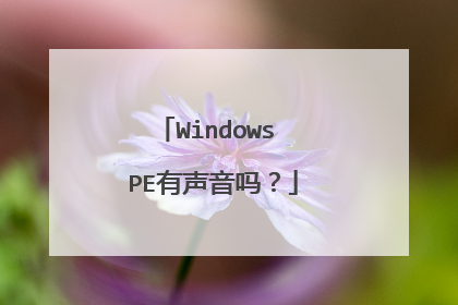 Windows PE有声音吗?
