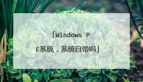 Windows PE系统，系统自带吗