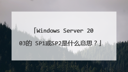Windows Server 2003的 SP1或SP2是什么意思?