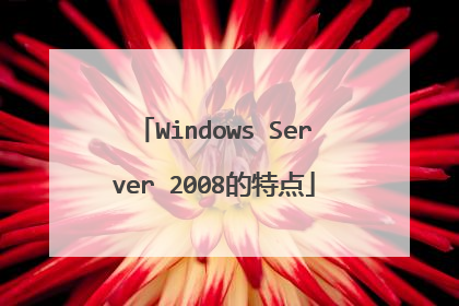 Windows Server 2008的特点