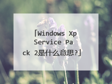 Windows Xp Service Pack 2是什么意思?