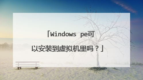 Windows pe可以安装到虚拟机里吗？