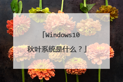 Windows10秋叶系统是什么?