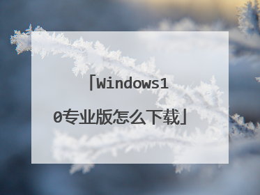 Windows10专业版怎么下载