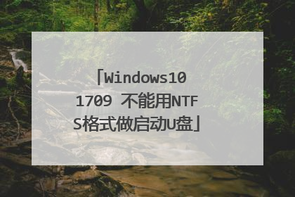 Windows10 1709 不能用NTFS格式做启动U盘