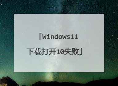 Windows11下载打开10失败