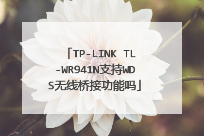 TP-LINK TL-WR941N支持WDS无线桥接功能吗