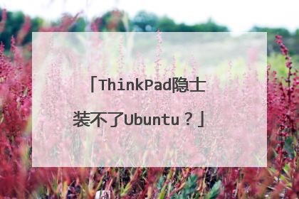 ThinkPad隐士装不了Ubuntu？