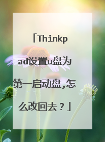 Thinkpad设置u盘为第一启动盘,怎么改回去?